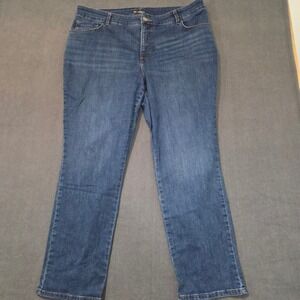 Lee Straight Leg Jeans Womens 20W Blue Relaxed Fit High Rise Instantly Slims